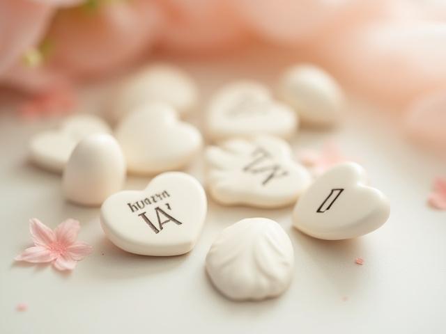 Ceramic wedding favors with custom initials